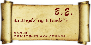 Batthyány Elemér névjegykártya
