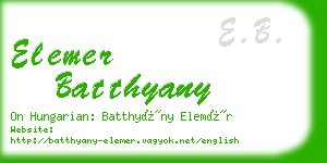 elemer batthyany business card